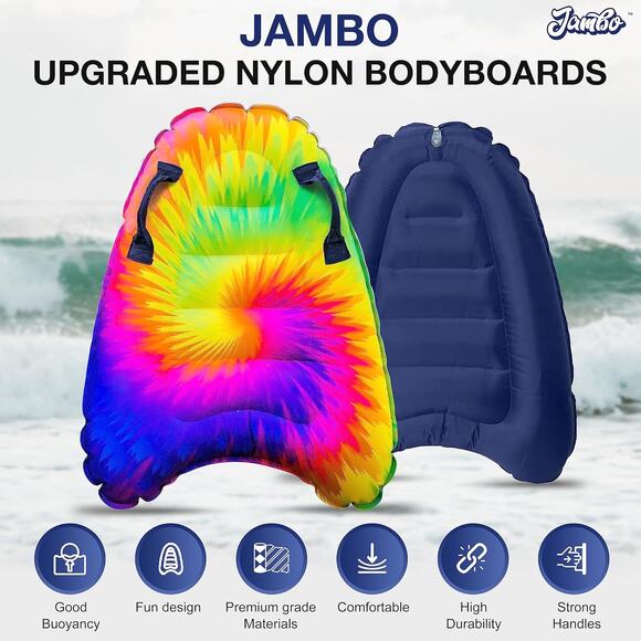 NIB JAMBO Inflatable Surf Body Board with Handles, Boogie Board for Beach - Picture 7 of 7
